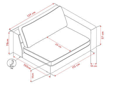 Duncan 1.5-Seater End Module with Armrest – Right / Light Beige – 6