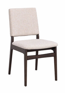 Medford Upholstered Dining Chair (Set of 2) – Brown Oak / Light Beige – 6