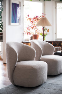 Roselawn Swivel Lounge Chair – Light Beige Bouclé – 5