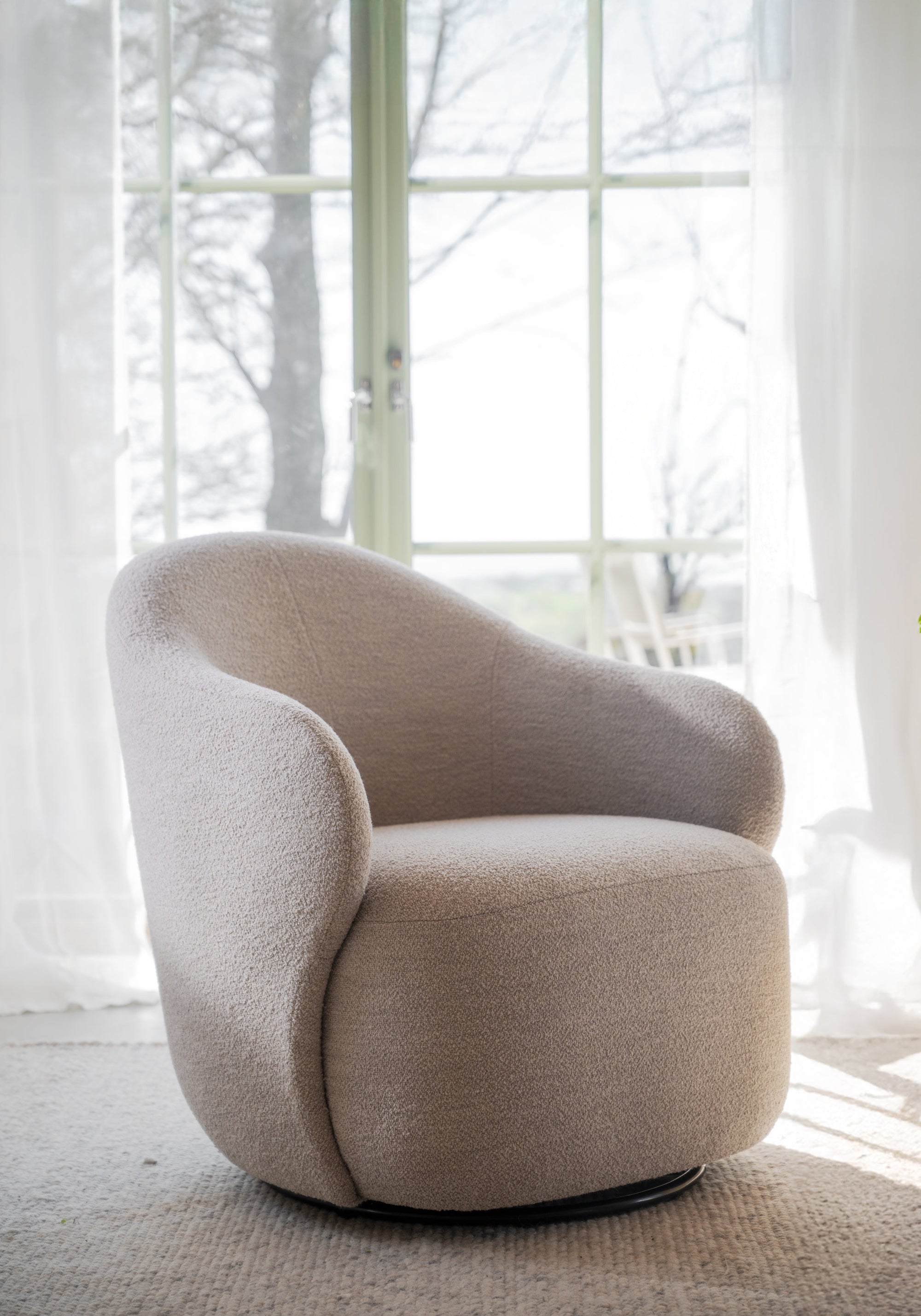 Chapeltown Swivel Lounge Chair – Light Beige – 3
