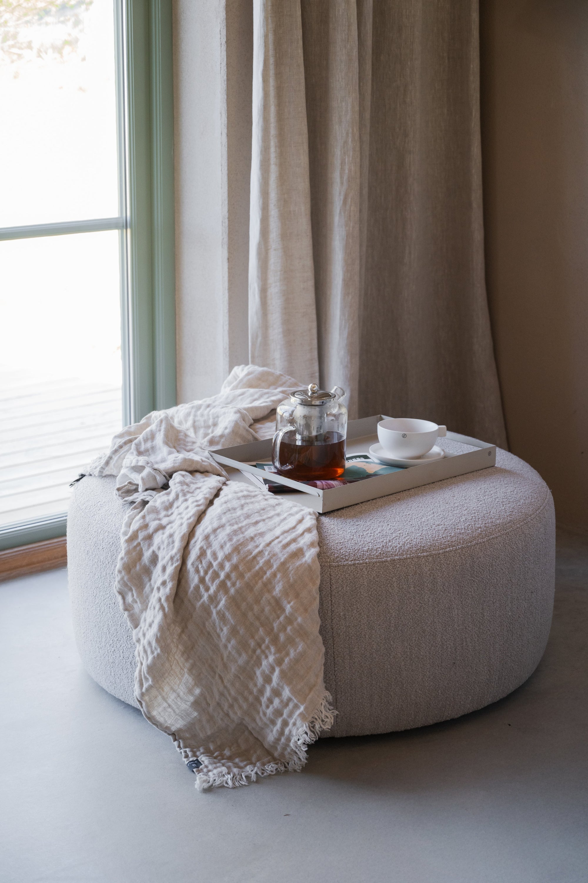 Joplin Pouffe Ø90 cm – Light Beige – Default Title – 5