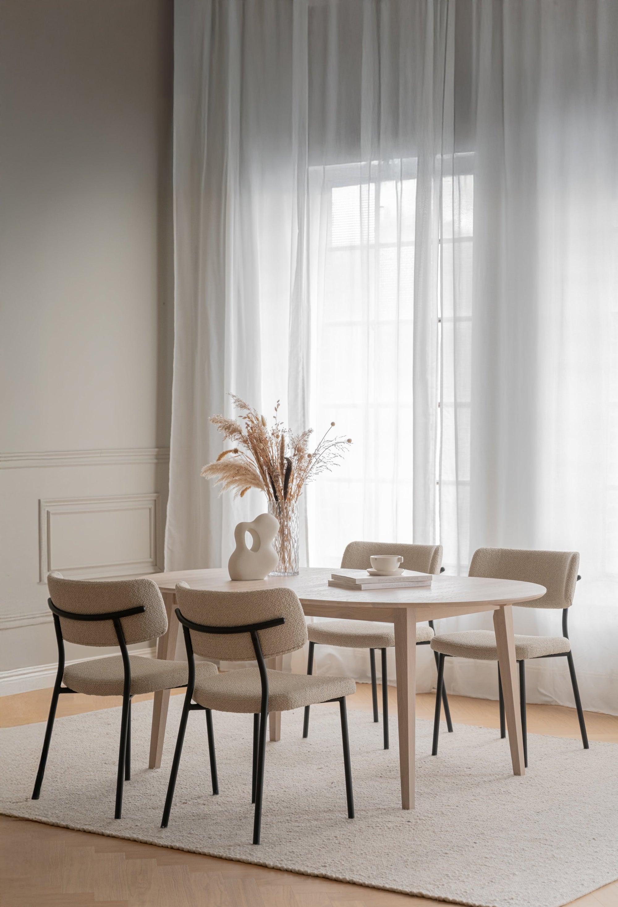 FILIPPA Oval Extending Table 170/210/250CM – Whitewashed Oak / Standard Table (one leaf included) – 5