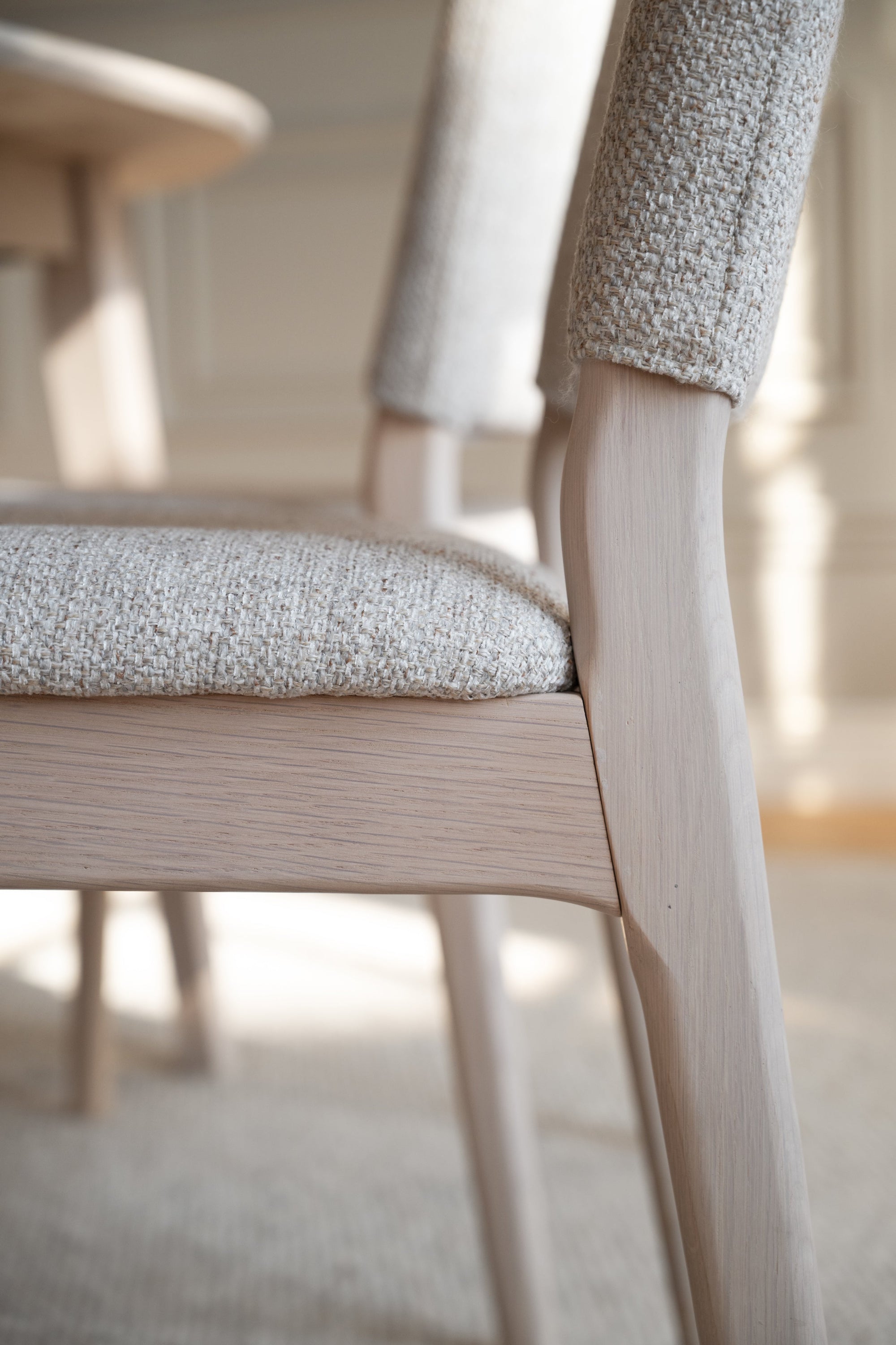 Medford Upholstered Dining Chair (Set of 2) – Whitewash Oak / Light Beige – 5