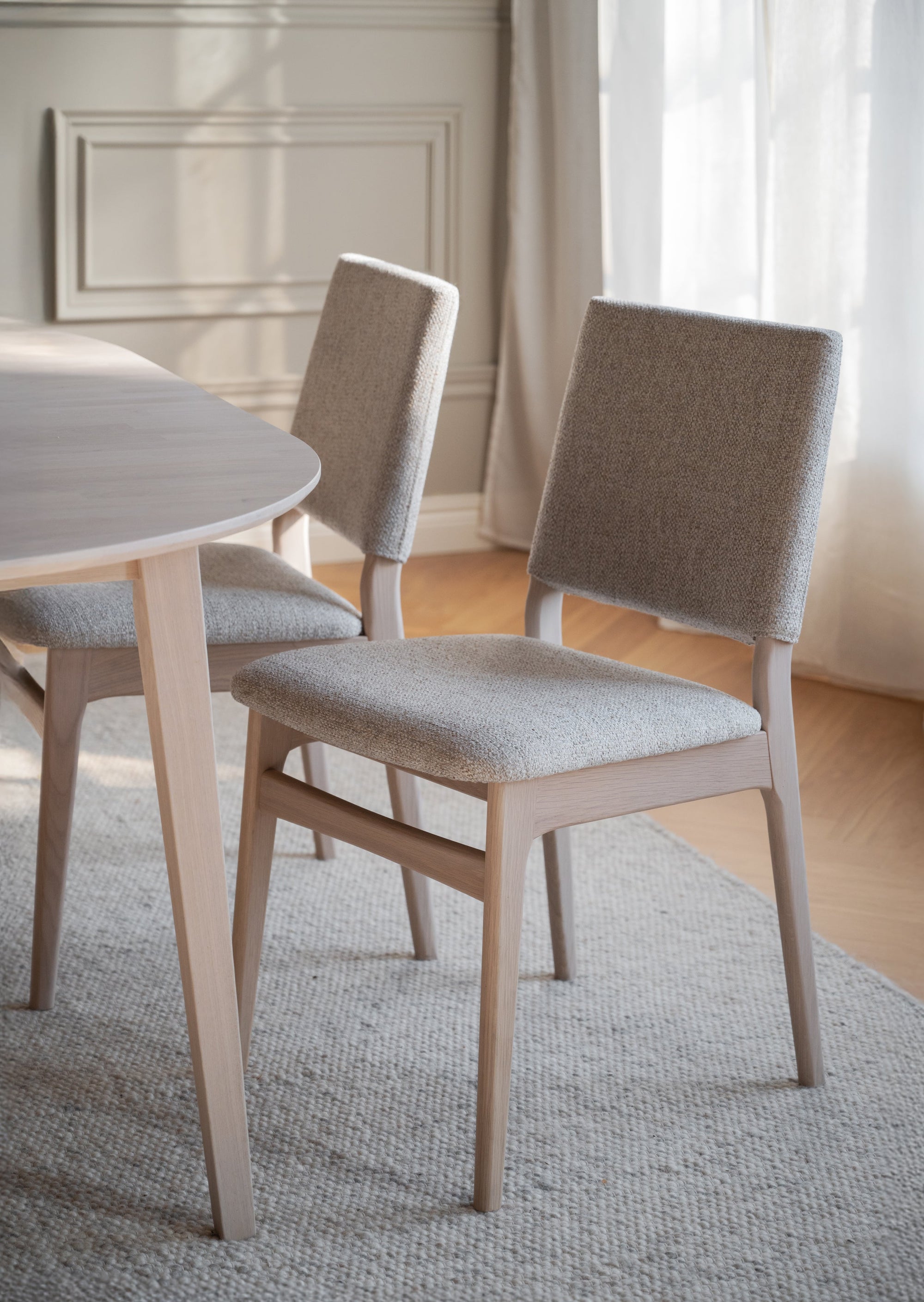 Medford Upholstered Dining Chair (Set of 2) – Whitewash Oak / Light Beige – 2