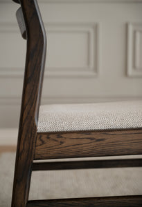 Kerwin Dining Chair (Set of 2) – Brown Oak / Light Beige – 6