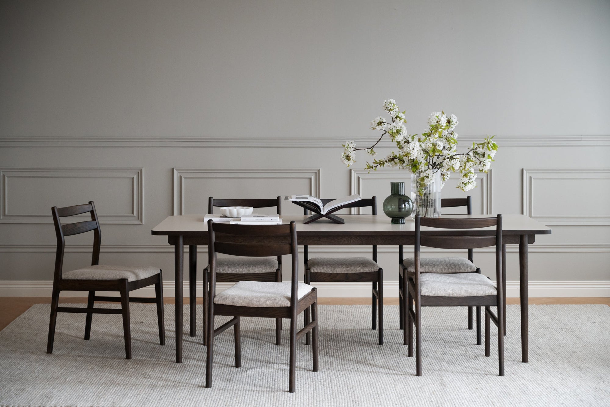 Kerwin Dining Chair (Set of 2) – Brown Oak / Light Beige – 3