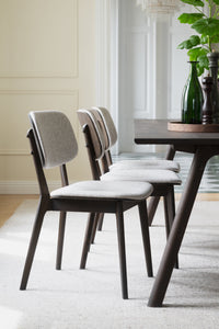 Barrett Dining Chair (Set of 2) – Brown Oak / Light Beige – 2