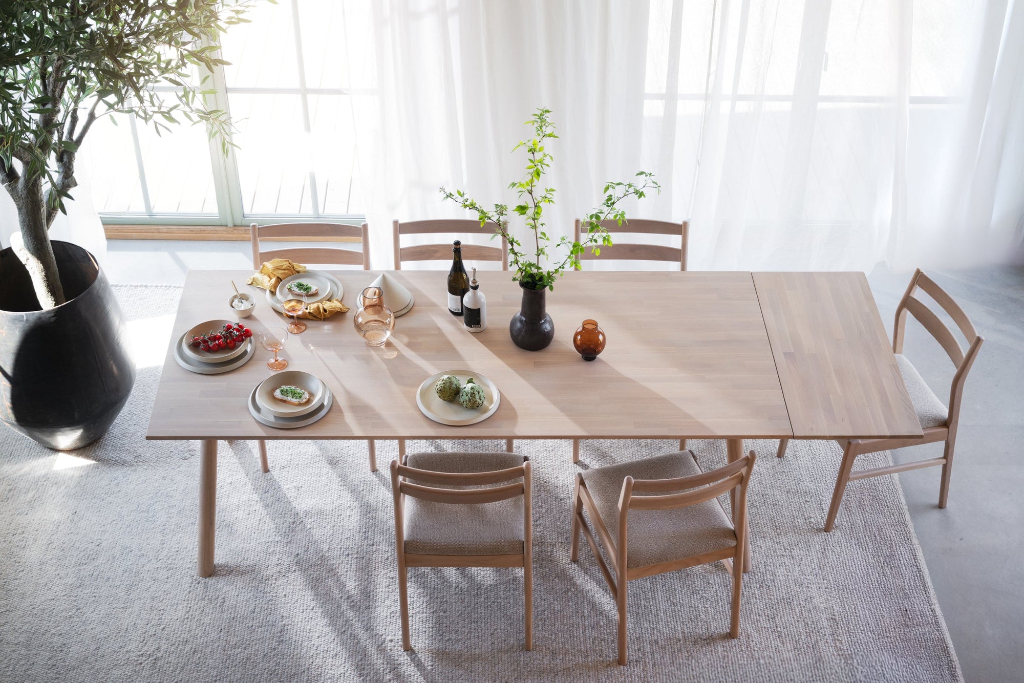 Clapperton Extendable Dining Table 220 x 95 cm – Whitewash Oak – 5