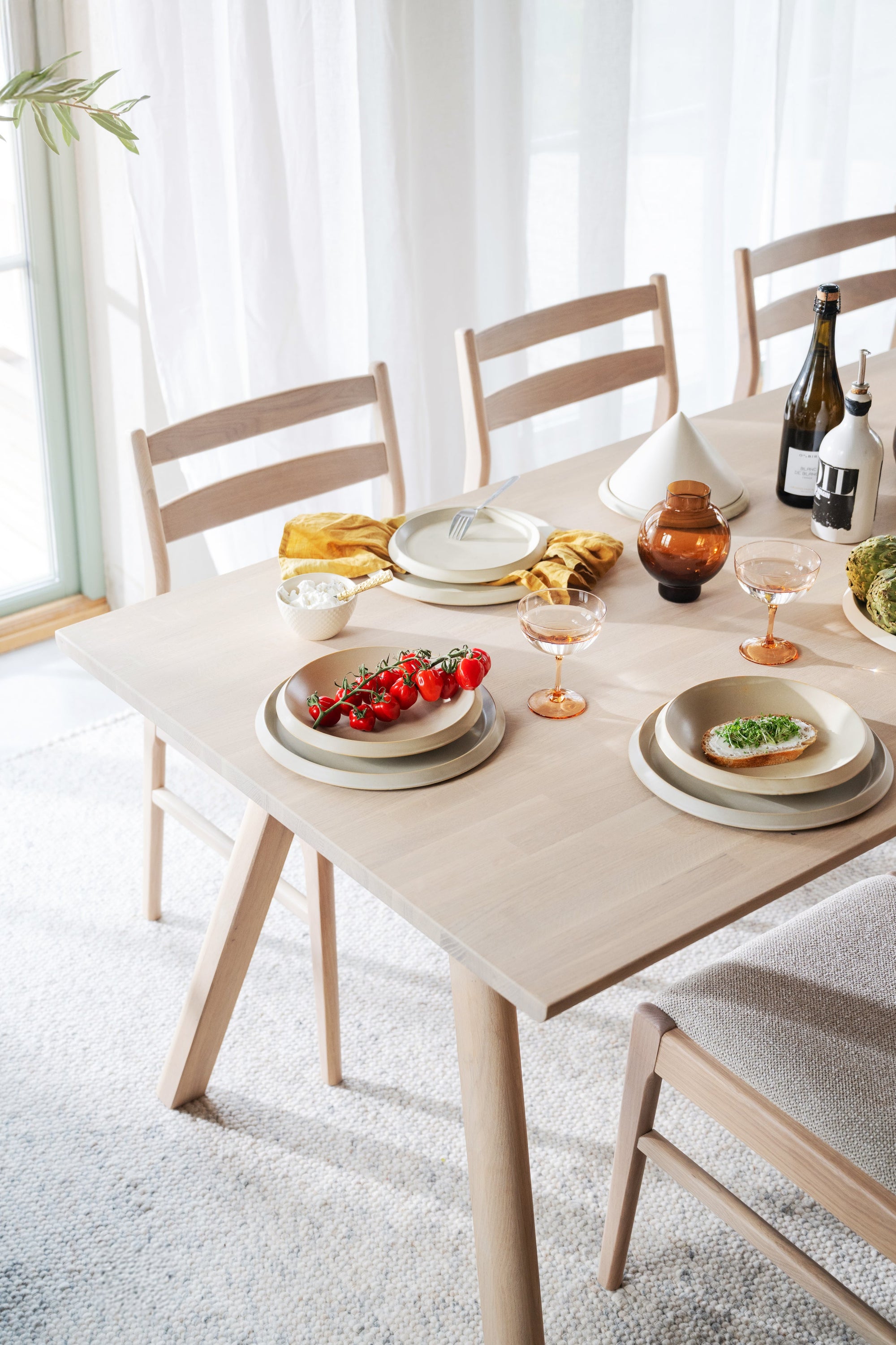 Clapperton Extendable Dining Table 220 x 95 cm – Whitewash Oak – 4