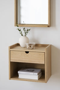 Hillmond Wall-Mounted Bedside Table – Oak – 2