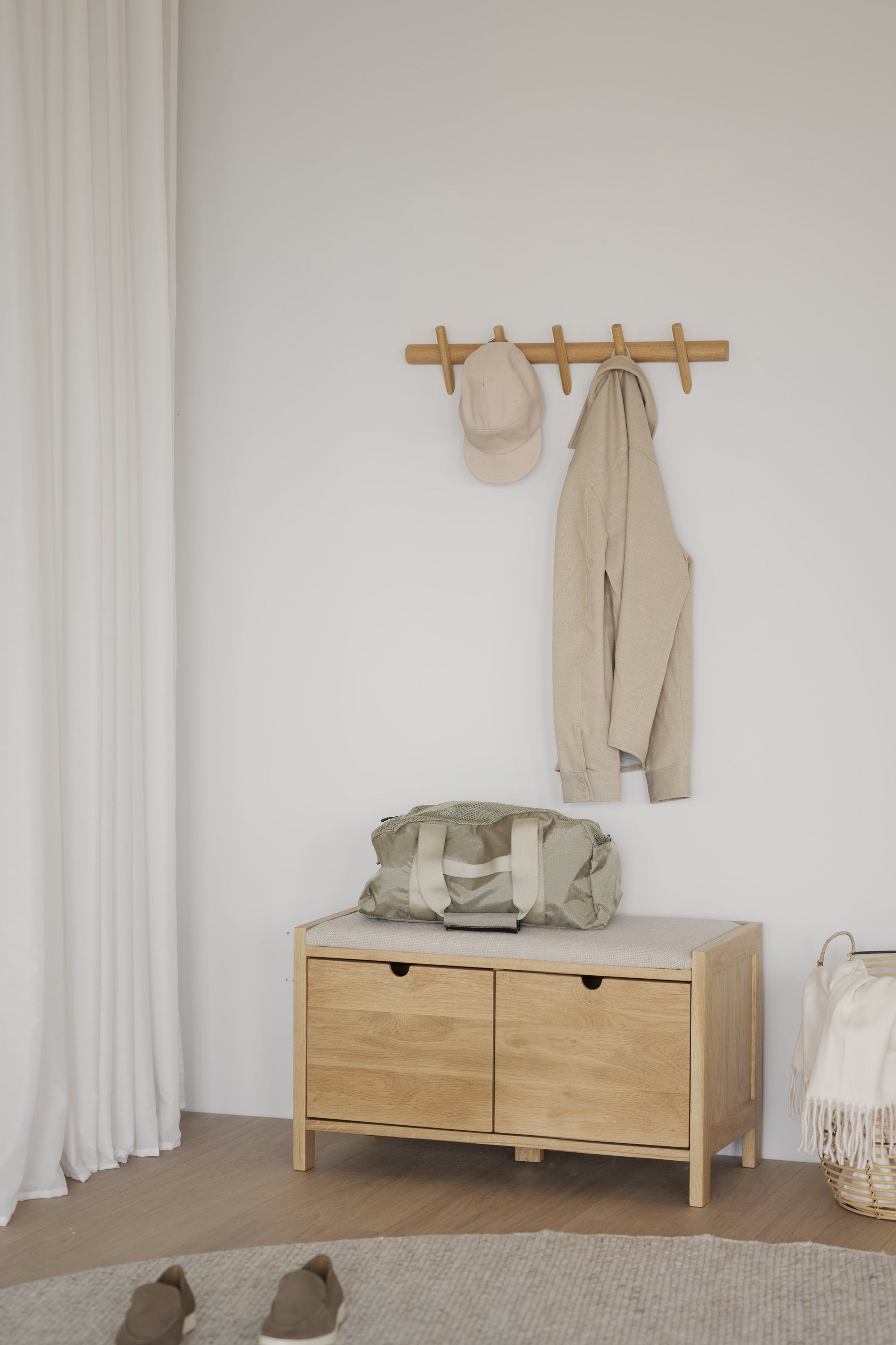 Hillmond Hallway Bench with Drawers – Oak – 3