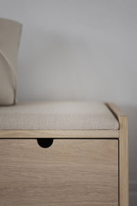 Hillmond Hallway Bench with Drawers – Whitewash Oak – 4