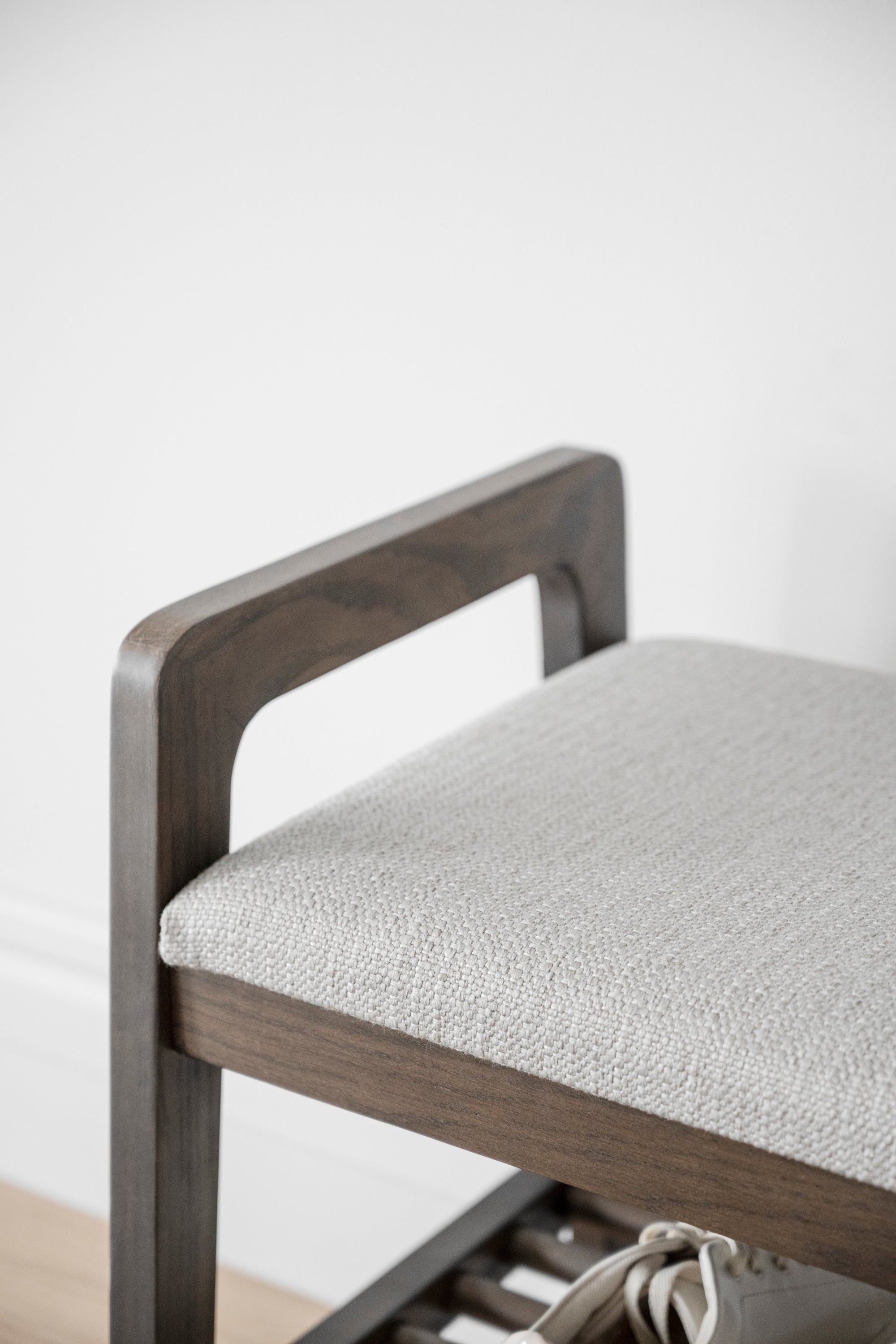 Inverness Hallway Bench with Shoe Shelf 75 cm – Brown Oak / Beige – 3