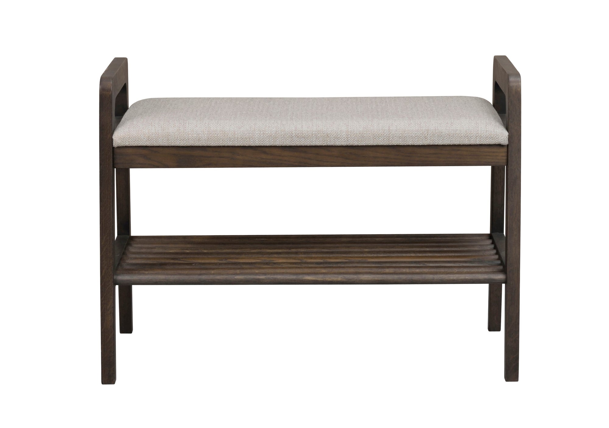 Inverness Hallway Bench with Shoe Shelf 75 cm – Brown Oak / Beige – 1