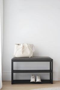 CONFETTI Shoe Bench 80CM – Black stained oak – 3