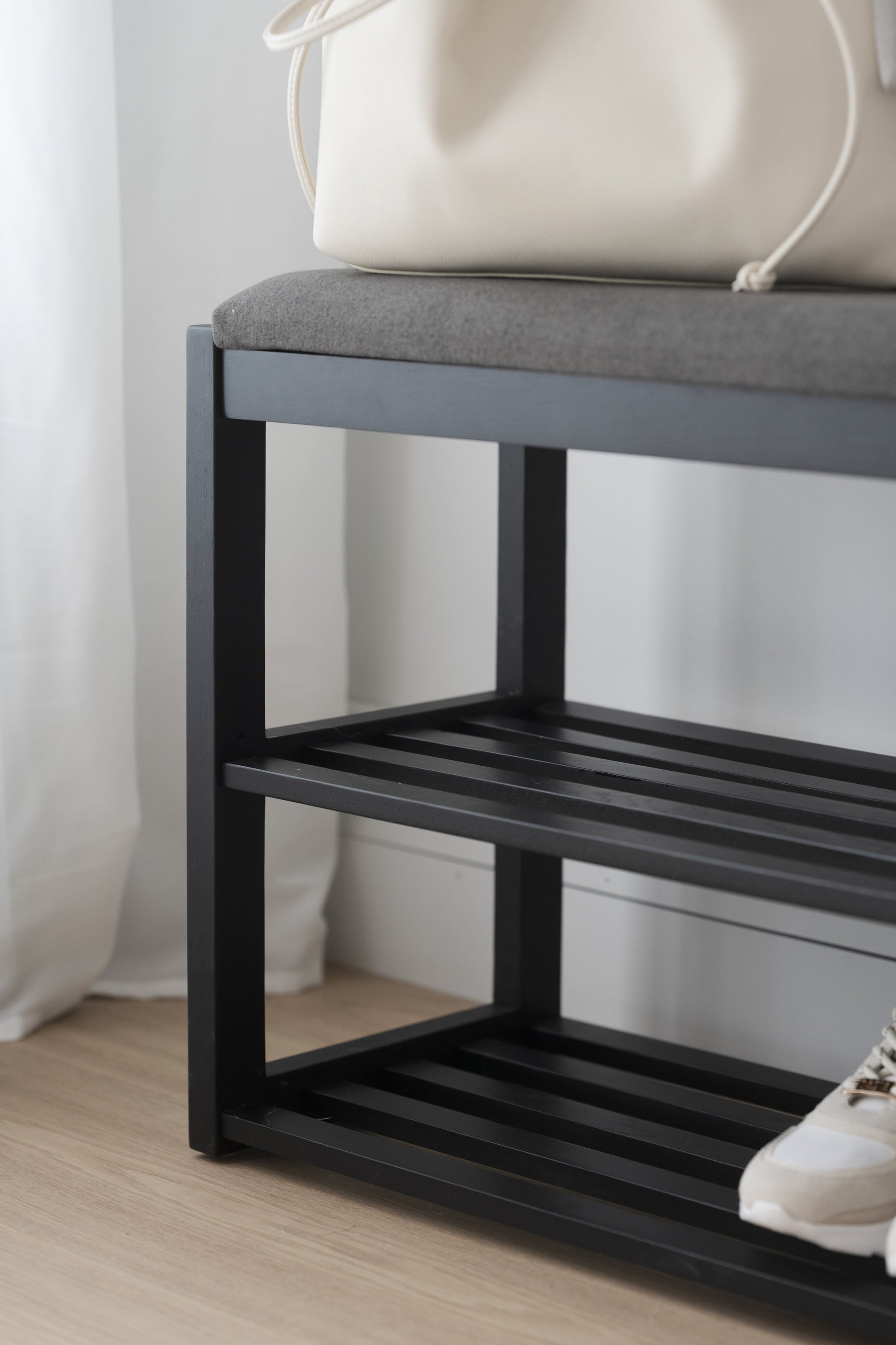 CONFETTI Shoe Bench 80CM – Black stained oak – 4