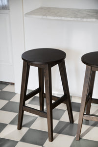 AUSTIN Set of 2 Bar Chairs – brown oak – 2