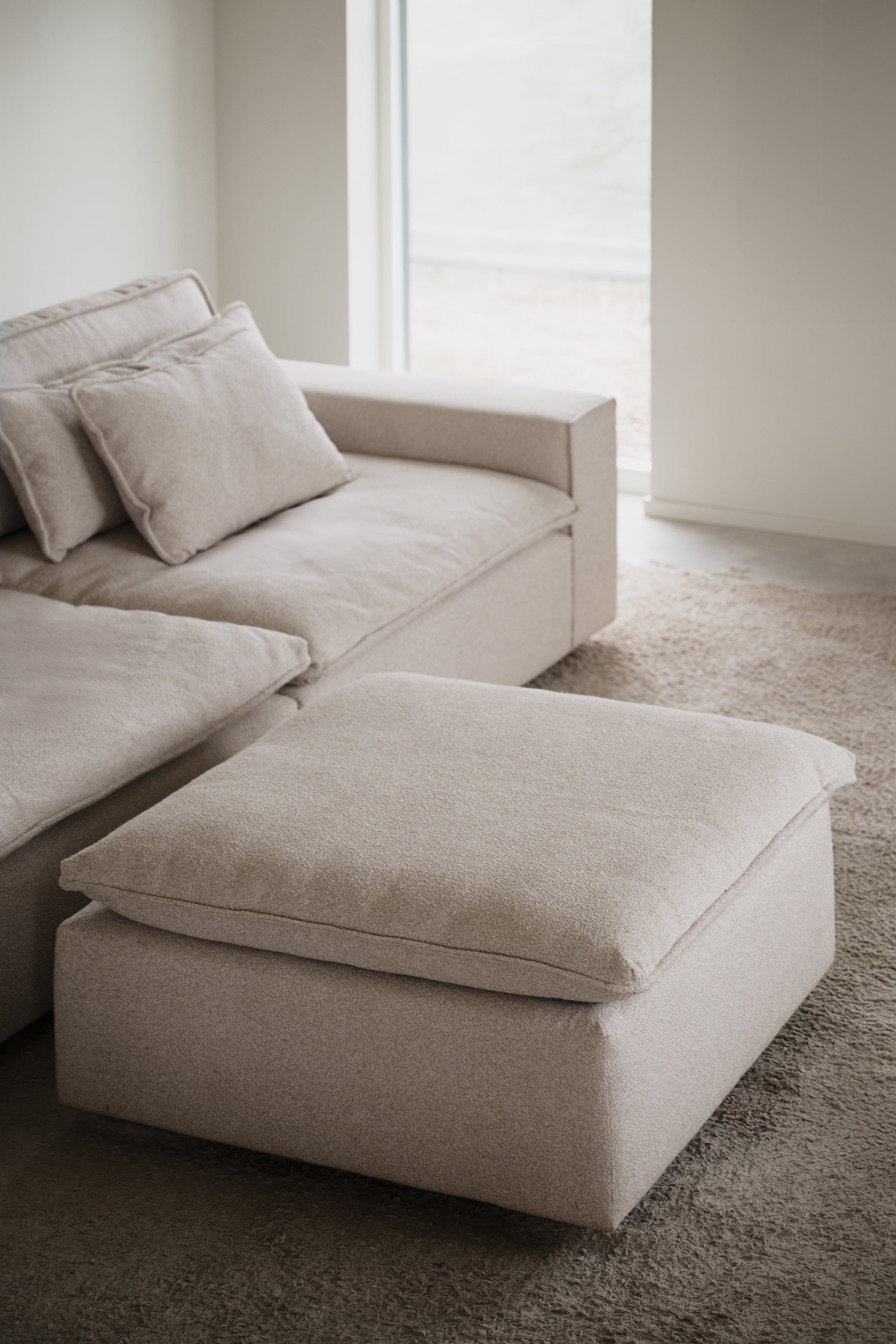 Rawlins Footstool – Light Beige – 2