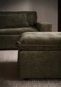 Rawlins Footstool – Green Corduroy – 3
