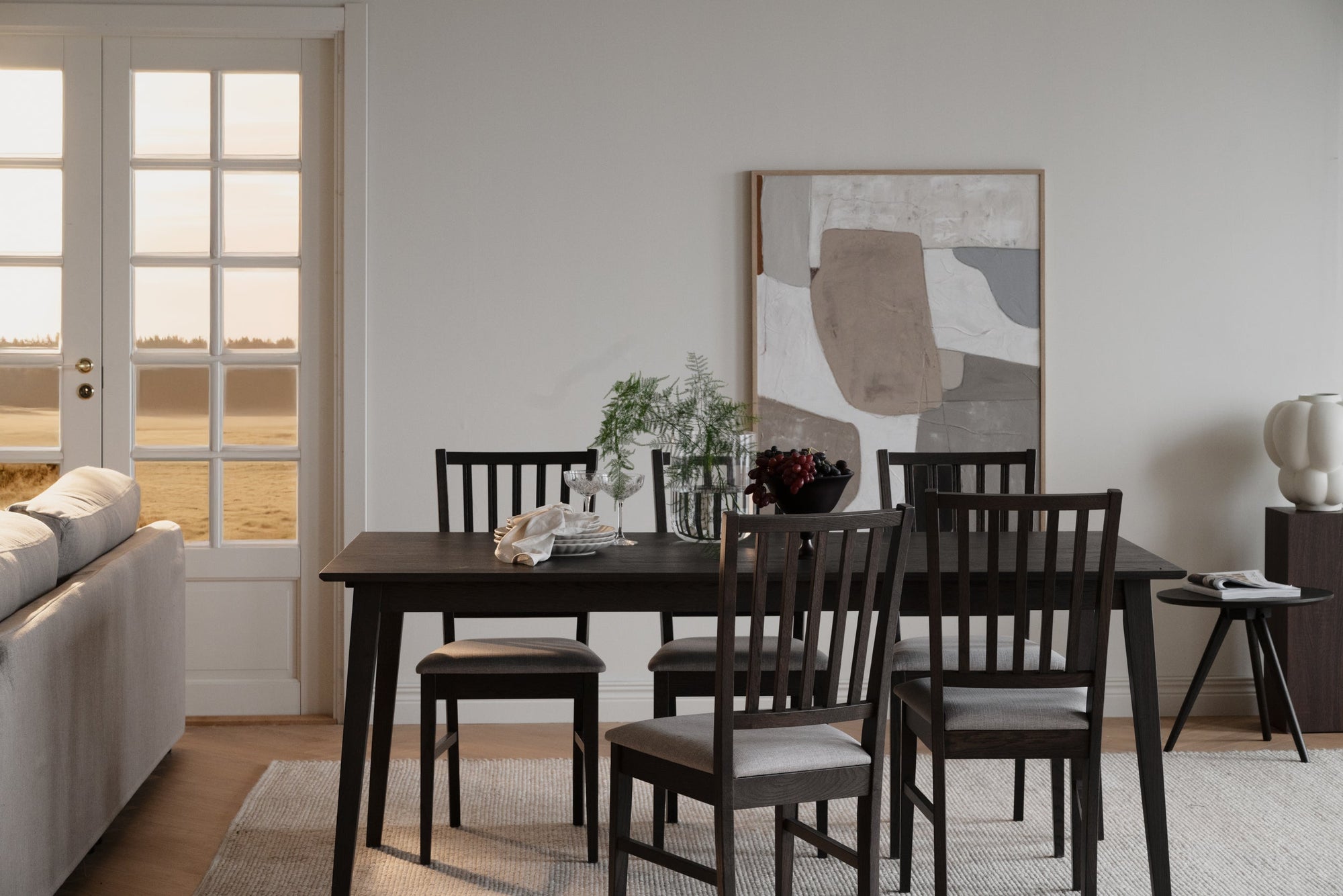 Filippa Dining Chair – Dark Brown Oak / Beige (Set of 2) – Default Title – 3