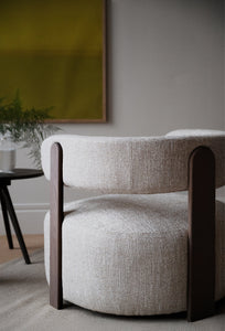 Jenison Lounge Chair – Light Beige / Brown Oak – 3