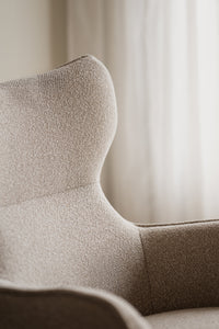 Jenkins Swivel Lounge Chair with Footstool – Beige – Default Title – 3