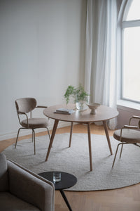 Merrick Swivel Dining Armchair (Set of 2) – Dark Beige / Beige Frame – 3