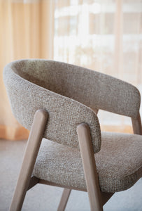Barnaby Dining Armchair (Set of 2) – Dark Beige / Whitewash Oak – 3