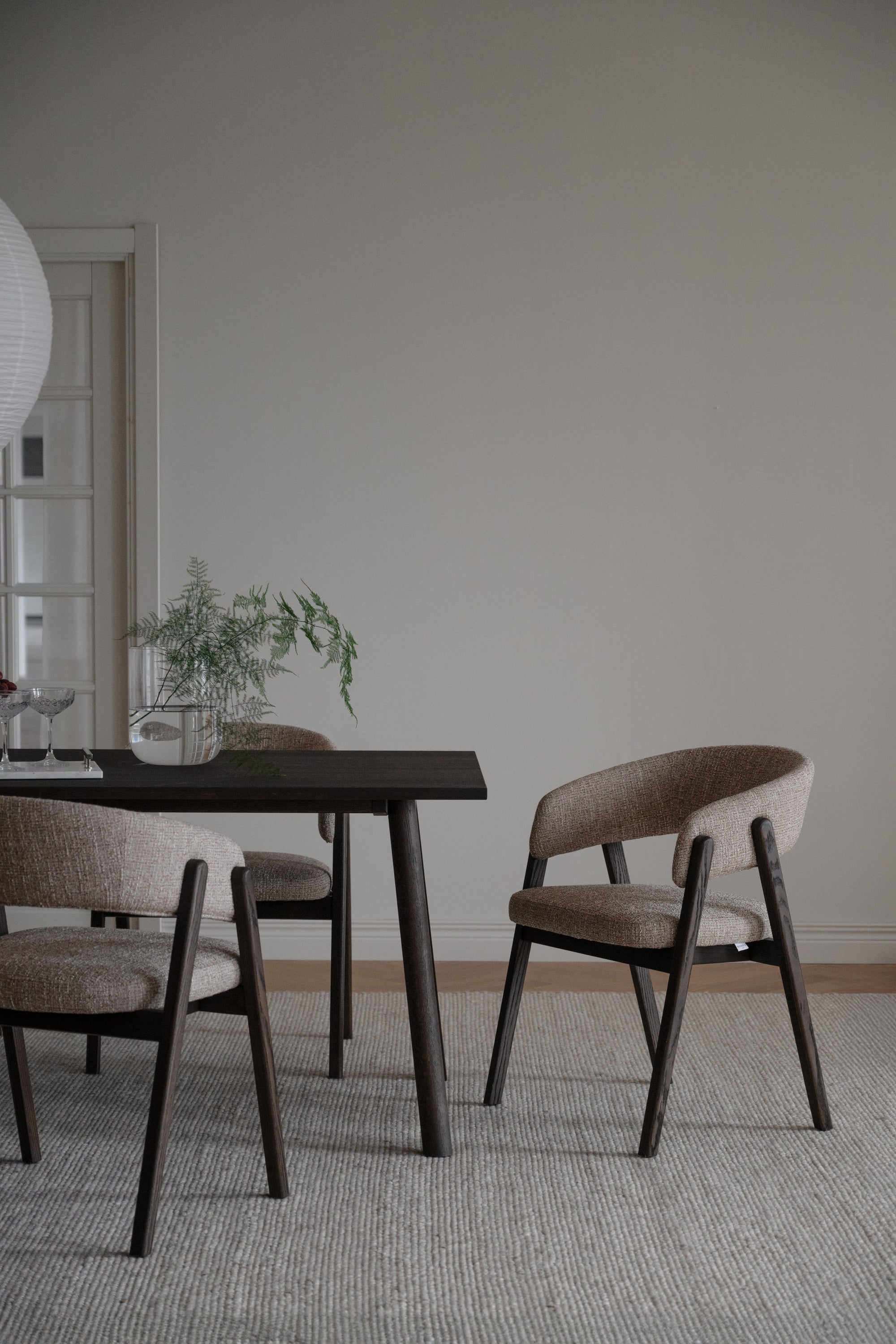Barnaby Dining Armchair (Set of 2) – Dark Beige / Brown Oak – 4