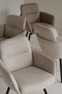 Roswell Swivel Dining Armchair (Set of 2) – Dark Beige – 2
