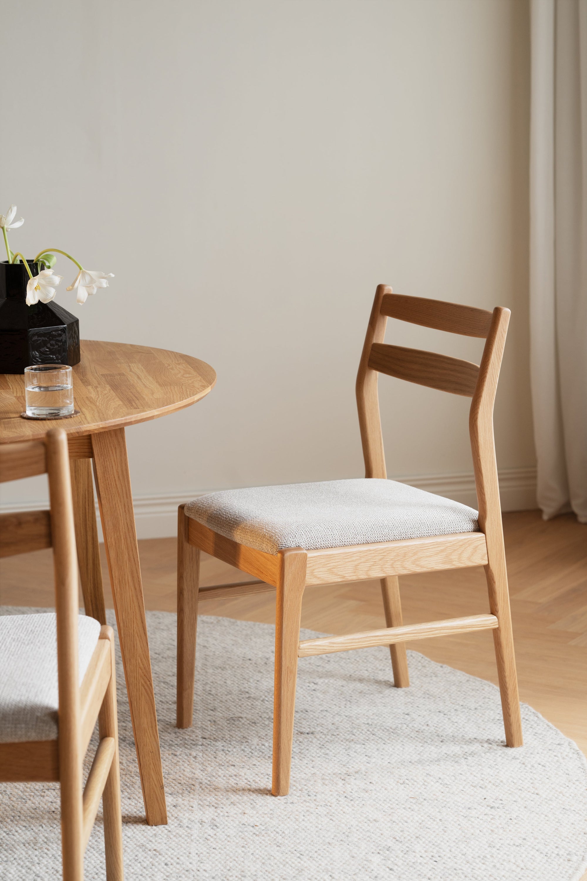 Kerwin Dining Chair (Set of 2) – Oak / Light Beige – 2