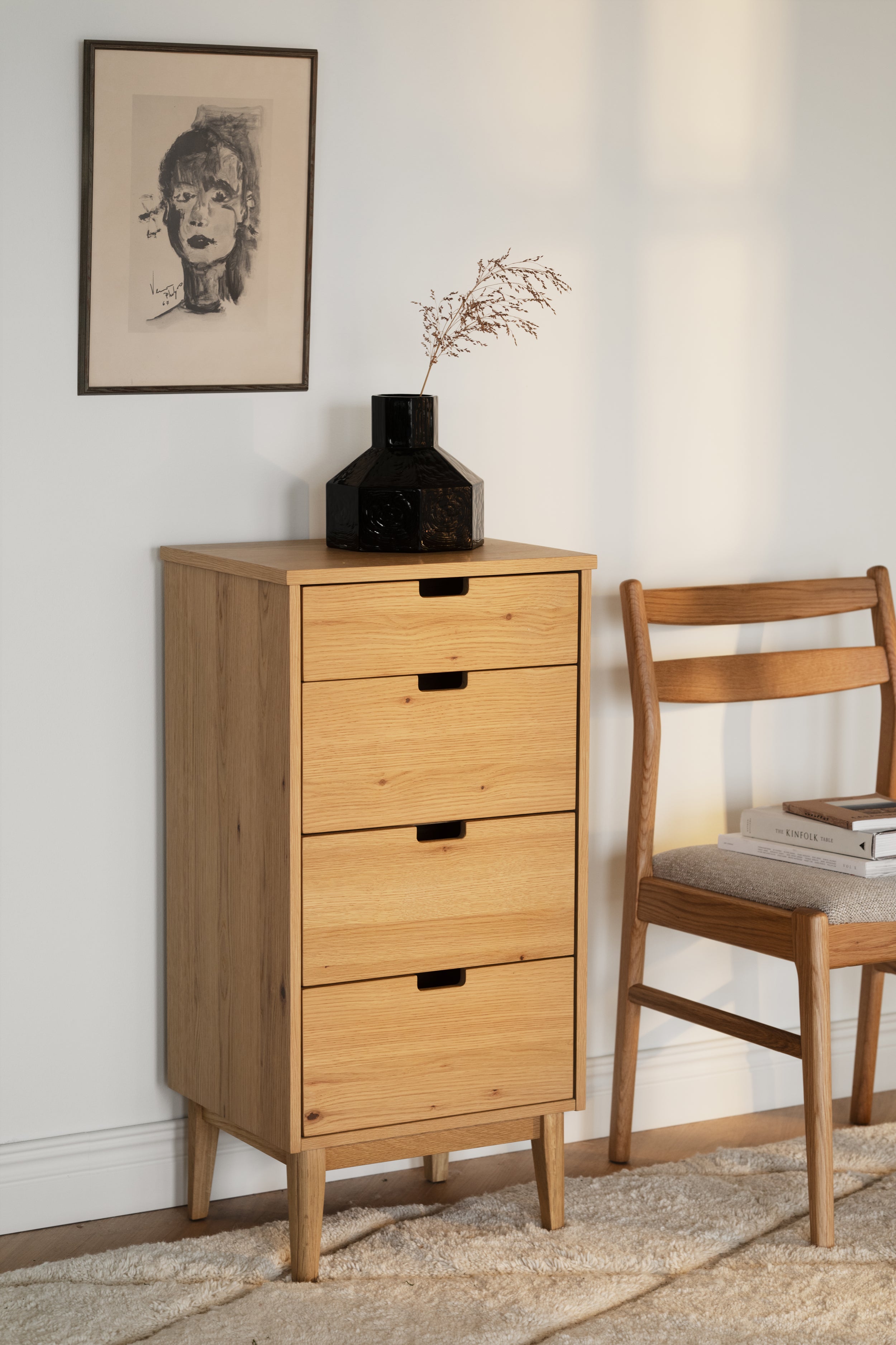 Garrison Tall Chest of 4 Drawers – Oiled Oak – 4
