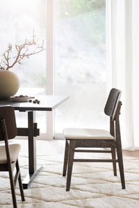 NAGANO Set of 2 Chairs – brown oak/beige fabric – 2