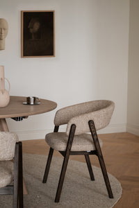 Barnaby Dining Armchair (Set of 2) – Dark Beige / Brown Oak – 2