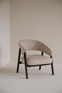 Barnaby Lounge Chair – Light Beige / Brown Oak – 2