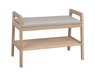 Inverness Hallway Bench with Shoe Shelf 75 cm – Whitewash Oak / Beige – 3
