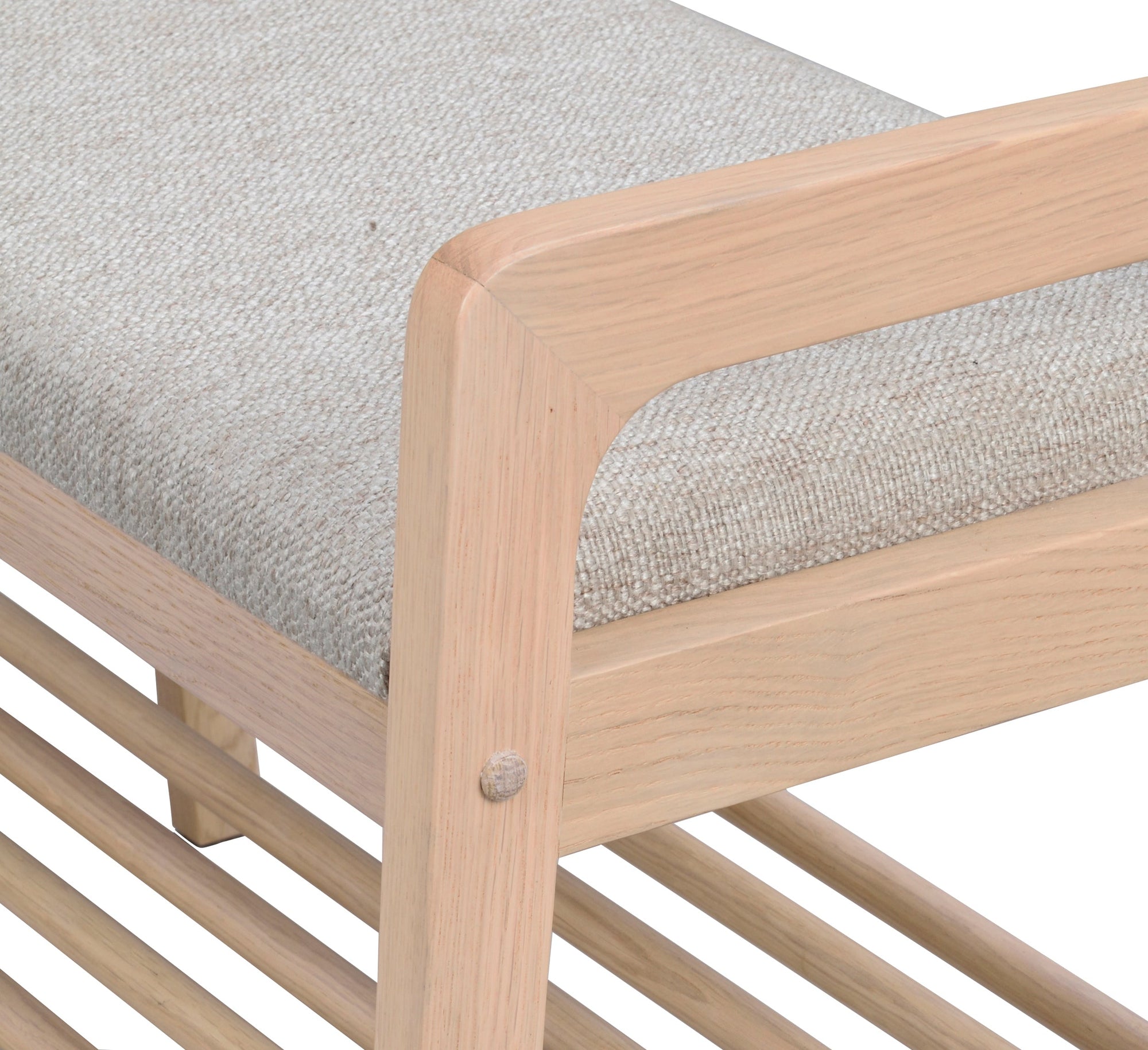 Inverness Hallway Bench with Shoe Shelf 75 cm – Whitewash Oak / Beige – 4