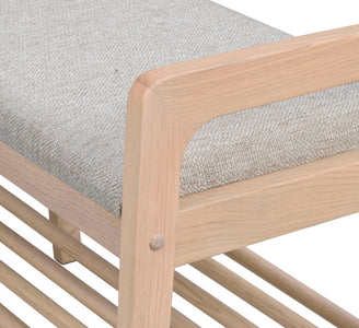Inverness Hallway Bench with Shoe Shelf 75 cm – Whitewash Oak / Beige – 4