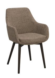Denley Dining Chair with Armrests (Set of 2) – Dark Beige / Brown Oak – 3