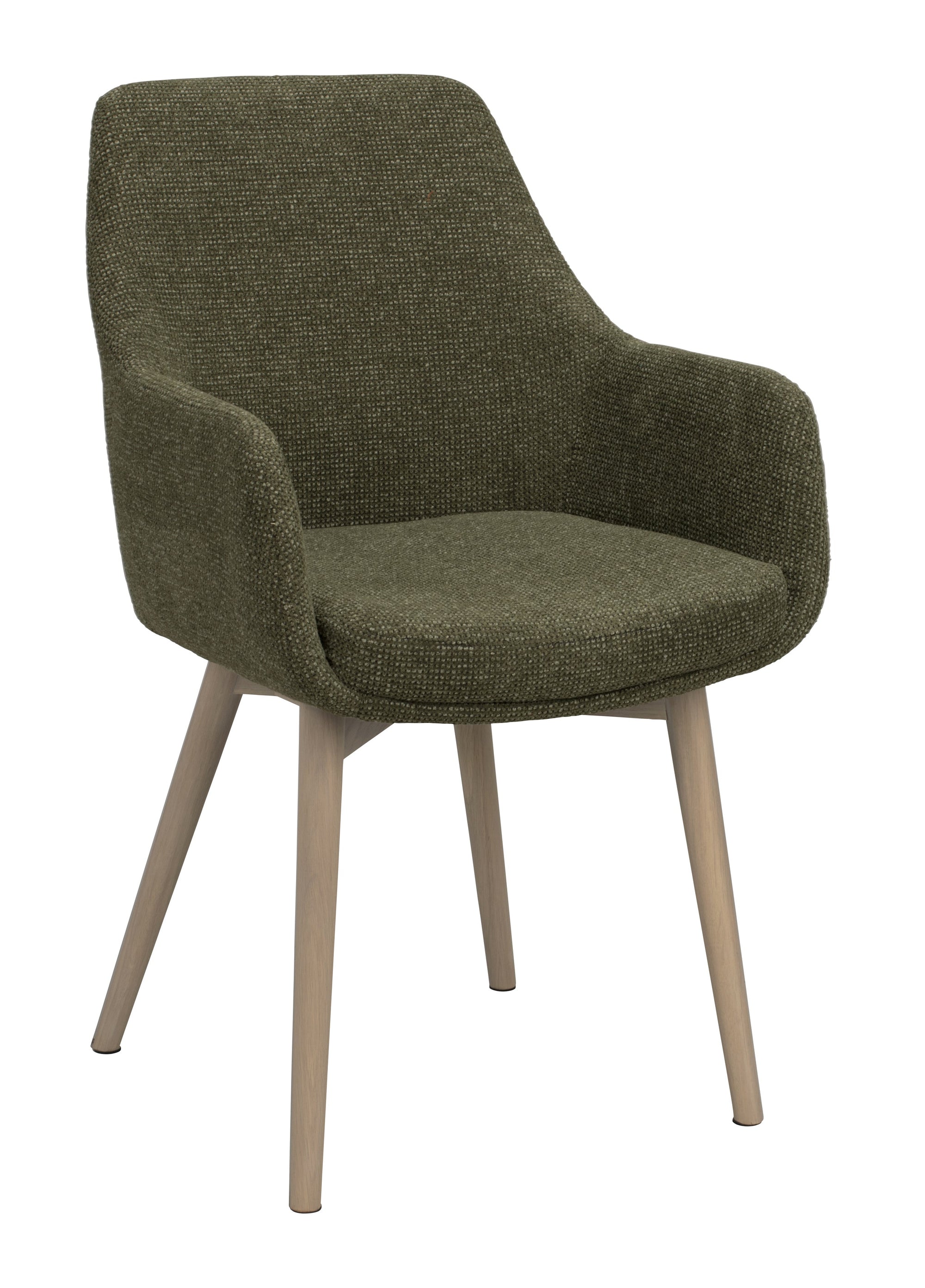 Denley Dining Chair with Armrests (Set of 2) – Green / Whitewash Oak – 3