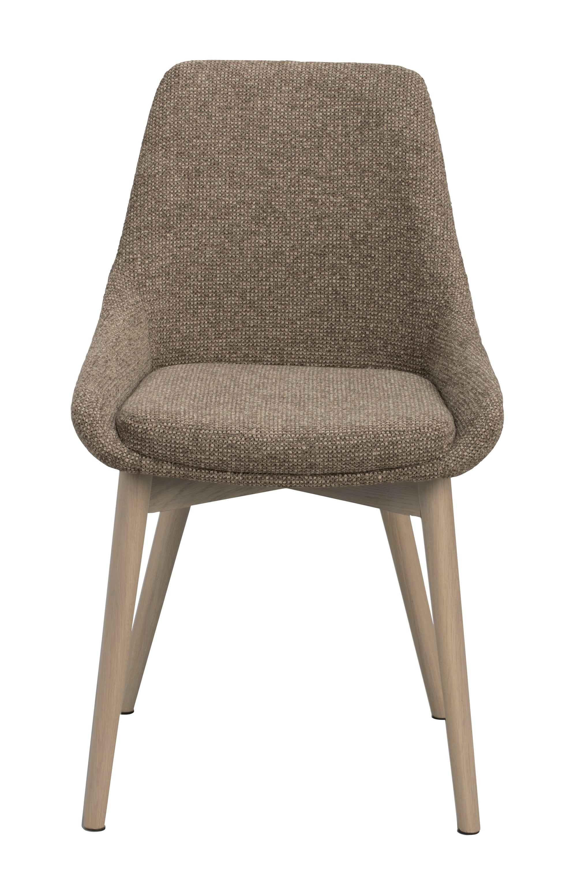 Denley Dining Chair (Set of 2) – Dark Beige / Whitewash Oak – 1