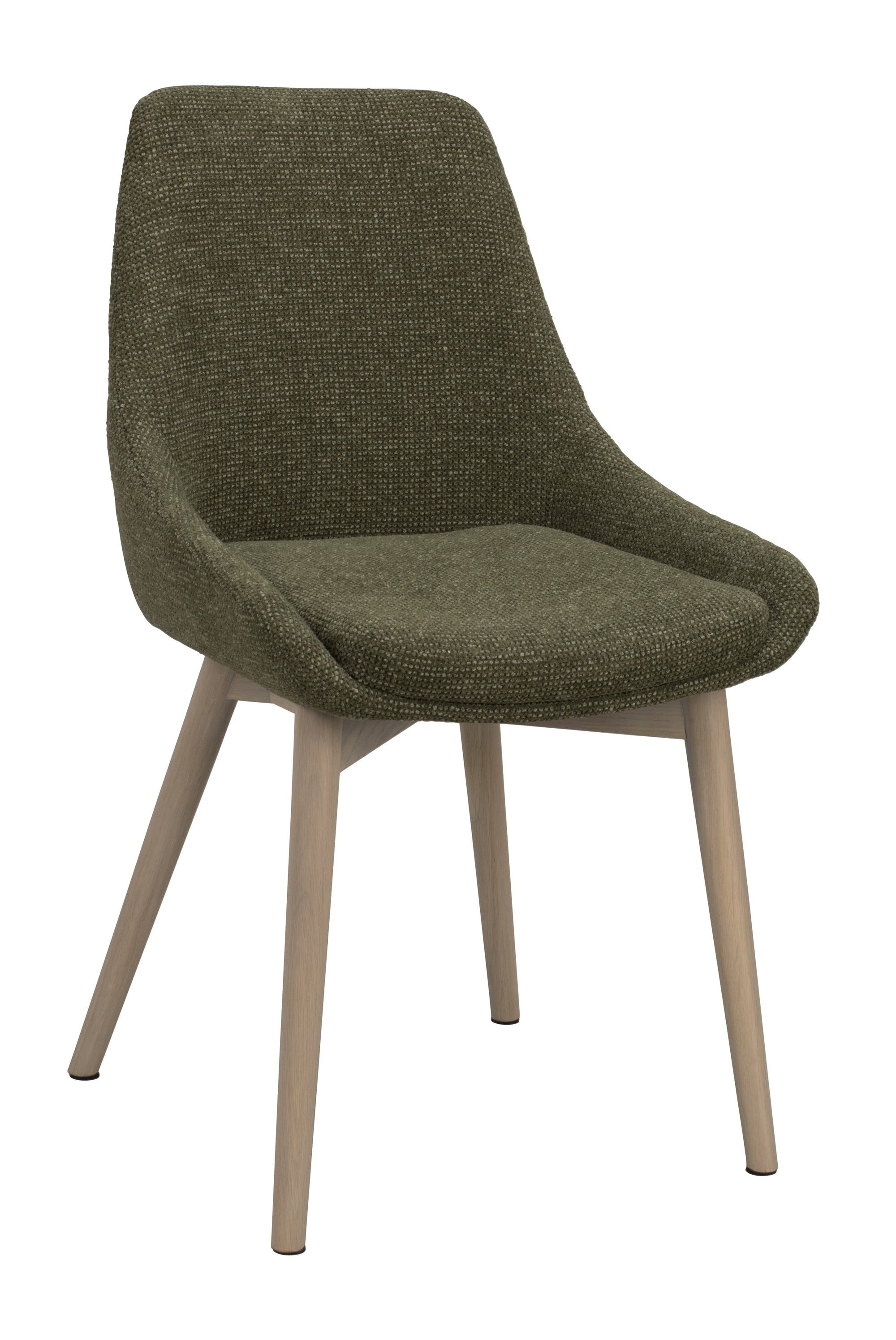 Denley Dining Chair (Set of 2) – Green / Whitewash Oak – 3