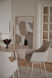 Denley Dining Chair with Armrests (Set of 2) – Light Beige / Whitewash Oak – 2