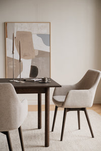 Denley Dining Chair with Armrests (Set of 2) – Light Beige / Brown Oak – 2