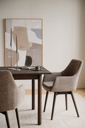 Denley Dining Chair with Armrests (Set of 2) – Dark Beige / Brown Oak – 2