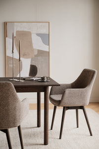 Denley Dining Chair with Armrests (Set of 2) – Dark Beige / Brown Oak – 2