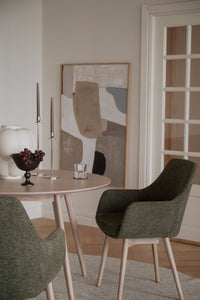 Denley Dining Chair with Armrests (Set of 2) – Green / Whitewash Oak – 2