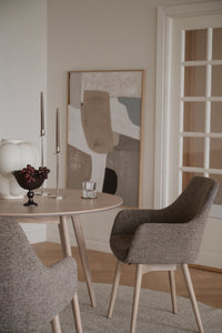 Denley Dining Chair with Armrests (Set of 2) – Dark Beige / Whitewash Oak – 2
