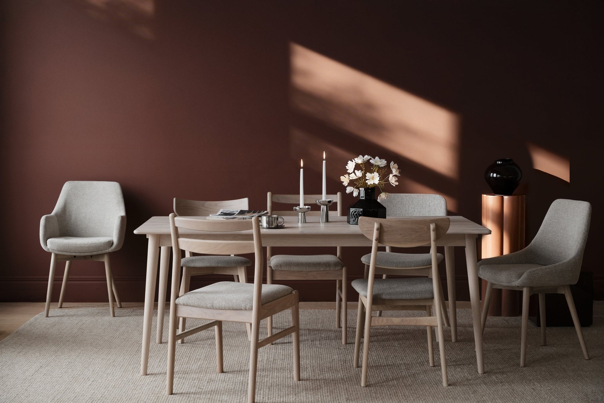Denley Dining Chair (Set of 2) – Light Beige / Whitewash Oak – 3
