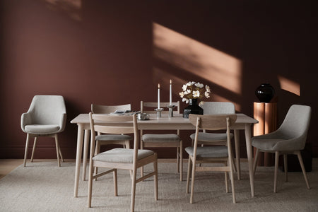 Denley Dining Chair with Armrests (Set of 2) – Light Beige / Whitewash Oak – 3